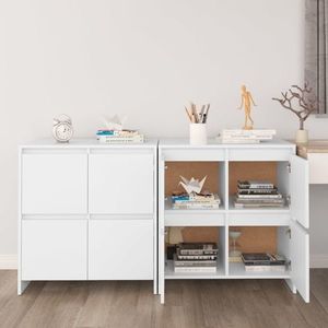 vidaXL Servante, 2 buc., alb, 70x41x75 cm, lemn prelucrat imagine