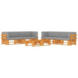 vidaXL Set mobilier paleți, 6 piese, maro miere, lemn de pin tratat imagine