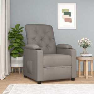 vidaXL Fotoliu rabatabil, gri taupe, material textil imagine