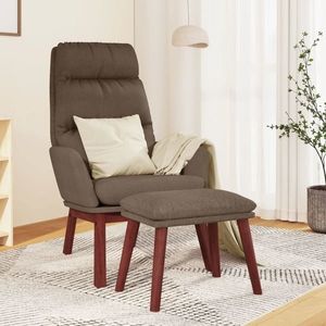 vidaXL Scaun de relaxare cu taburet, gri taupe, textil imagine