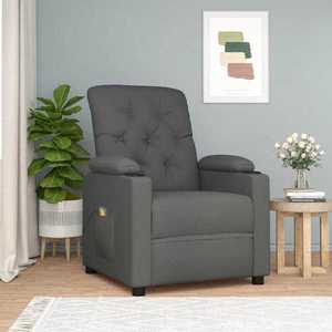 vidaXL Fotoliu de masaj, gri închis, material textil imagine