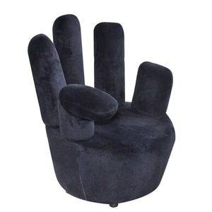 vidaXL Scaun model mână, negru, catifea imagine