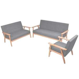 vidaXL Set canapele 3 piese Textil Gri deschis imagine