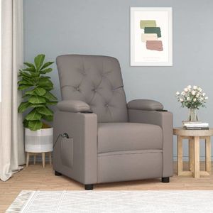 vidaXL Fotoliu rabatabil electric, gri taupe, material textil imagine