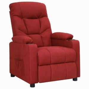 vidaXL Fotoliu rabatabil, roșu vin, material textil imagine