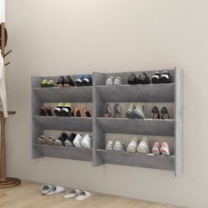 vidaXL Pantofare de perete, 2 buc., gri beton, 80x18x90 cm, PAL imagine