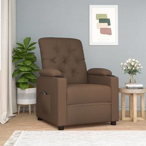 vidaXL Fotoliu rabatabil electric, maro, material textil imagine