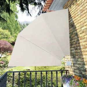vidaXL Copertină laterală pliabilă de balcon, crem, 210x210 cm imagine