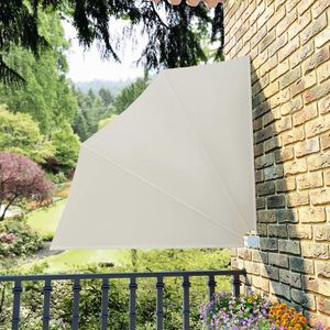 vidaXL Copertină laterală pliabilă de balcon, crem, 140x140 cm imagine