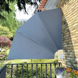 vidaXL Copertină laterală pliabilă de balcon, gri, 210x210 cm imagine
