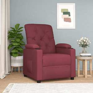 vidaXL Fotoliu rabatabil, roșu vin, material textil imagine