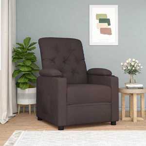 vidaXL Fotoliu rabatabil, maro închis, material textil imagine