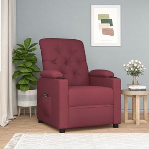 vidaXL Fotoliu rabatabil electric, roșu vin, material textil imagine