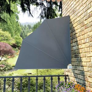 vidaXL Copertină laterală pliabilă de balcon, gri, 140x140 cm imagine