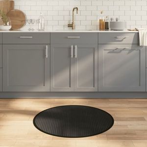 vidaXL Covor rotund, negru, 80 cm, bambus imagine