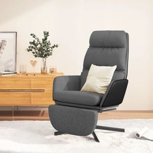 vidaXL Scaun de relaxare cu taburet, gri deschis, material textil imagine