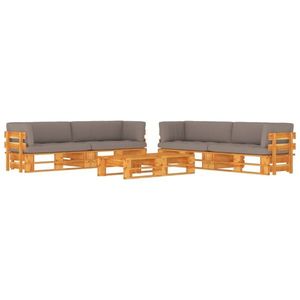 vidaXL Set mobilier paleți, 6 piese, maro miere, lemn de pin tratat imagine