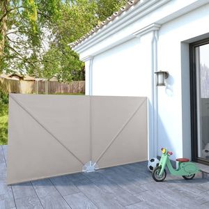 vidaXL Copertină laterală pliabilă de terasă, crem, 300x150 cm imagine