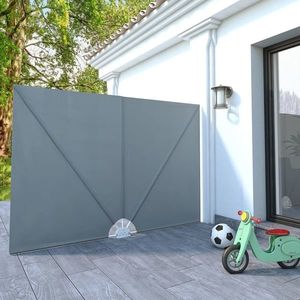 vidaXL Copertină laterală pliabilă de terasă, gri, 240x160 cm imagine