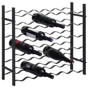 vidaXL Suport sticle de vin pentru 36 de sticle, negru, fier imagine