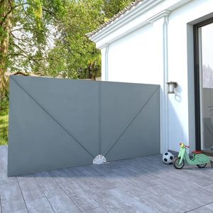 vidaXL Copertină laterală pliabilă de terasă, gri, 400x200 cm imagine