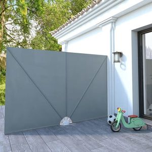 vidaXL Copertină laterală pliabilă de terasă, gri, 300x200 cm imagine