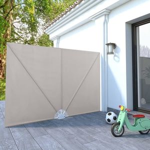 vidaXL Copertină laterală pliabilă de terasă, crem, 240x160 cm imagine