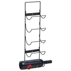 vidaXL Suport sticle de vin montat pe perete, 5 sticle, negru, fier imagine