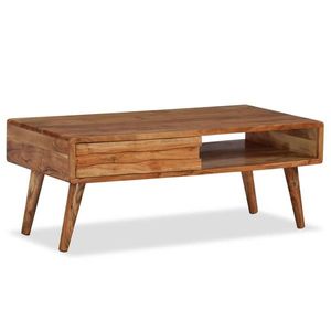 vidaXL Măsuță de cafea cu sertar sculptat, 100x50x40 cm, lemn masiv imagine
