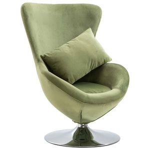 vidaXL Scaun rotativ tip ou cu pernă, catifea verde deschis imagine