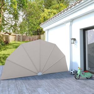 vidaXL Copertină laterală pliabilă de terasă, crem, 200 cm imagine