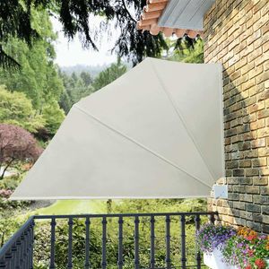 vidaXL Copertină laterală pliabilă de balcon, crem, 160x240 cm imagine