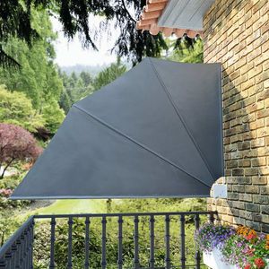 vidaXL Copertină laterală pliabilă de balcon, gri, 160x240 cm imagine