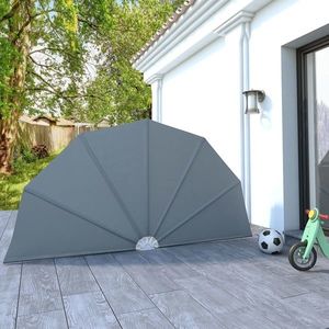 vidaXL Copertină laterală pliabilă de terasă, gri, 160 cm imagine