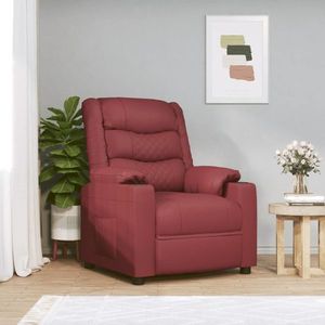 vidaXL Fotoliu rabatabil electric, roșu vin, piele ecologică imagine