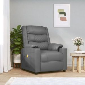 vidaXL Fotoliu, gri, piele ecologică imagine