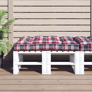 vidaXL Pernă de paleți, roșu carouri, 120x80x12 cm, material textil imagine