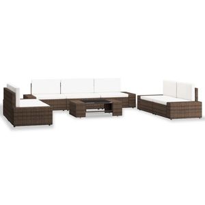 vidaXL Set mobilier de grădină, 8 piese, maro, poliratan imagine