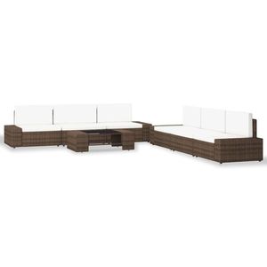 vidaXL Set mobilier de grădină, 7 piese, maro, poliratan imagine