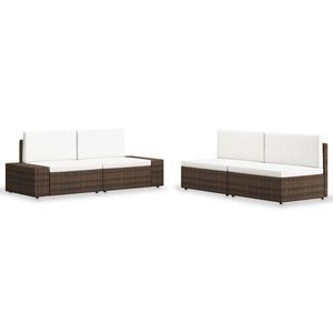 vidaXL Set mobilier de grădină, 4 piese, maro, poliratan imagine