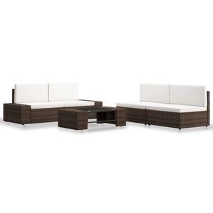 vidaXL Set mobilier de grădină, 5 piese, maro, poliratan imagine