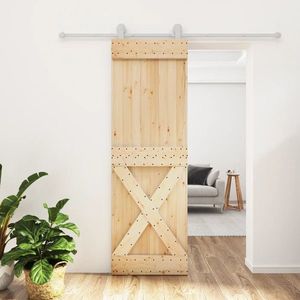 vidaXL Ușă glisantă cu set de feronerie 70x210 cm, lemn masiv de pin imagine
