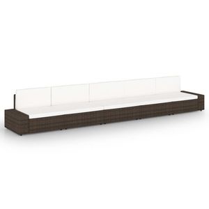 vidaXL Set mobilier de grădină cu perne, 5 piese, maro, poliratan imagine