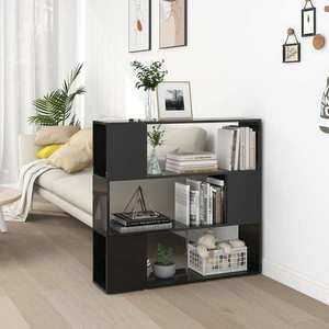 vidaXL Bibliotecă/Separator cameră, negru extralucios, 100x24x94 cm imagine