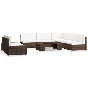 vidaXL Set mobilier de grădină, 7 piese, maro, poliratan imagine