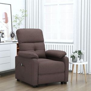 vidaXL Fotoliu rabatabil electric, maro închis, material textil imagine