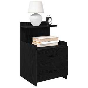 vidaXL Noptiere 2 buc. cu 2 sertare, negru, 40x36, 5x62 cm imagine