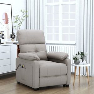 vidaXL Fotoliu de masaj electric rabatabil, gri taupe, textil imagine
