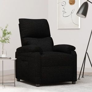 vidaXL Fotoliu rabatabil, negru, material textil imagine
