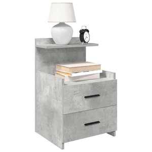 vidaXL Noptiere 2 buc. cu 2 sertare, gri beton, 40x36, 5x62 cm imagine